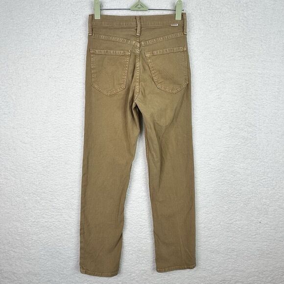 Mother The Tomcat Straight Leg Jeans Women’s 24 Lark Tan Khaki High Rise Button - Picture 11 of 15